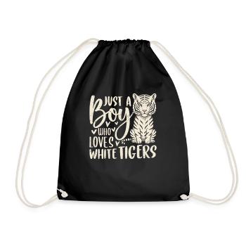 Just a Girl Who Loves White Tigers - Drawstring Bag - black - Front