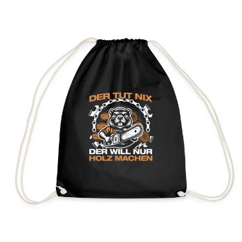 He doesn't do anything Woodcutter Forester - Drawstring Bag - black - Front