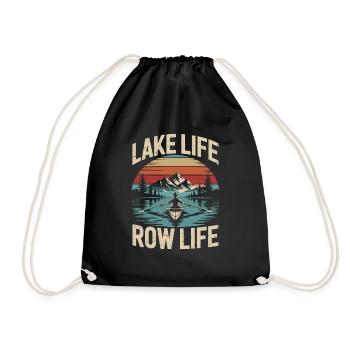 Lake life Row Lif Rudder Design - Drawstring Bag - black - Front