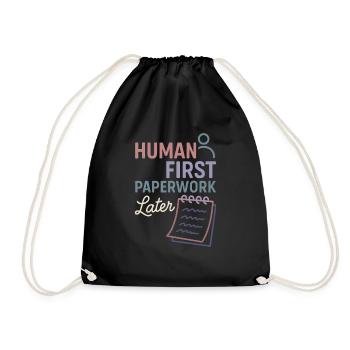 The social worker supports the psychological - Drawstring Bag - black - Front