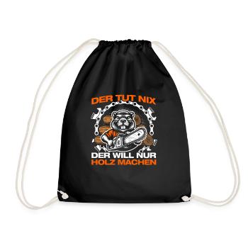 He doesn't do anything Woodcutter Forester - Drawstring Bag - black - Front