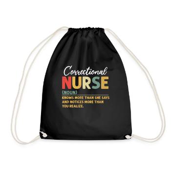 Infirmière praticienne correctionnelle Rétro Médical - Sac de sport léger - noir - Devant