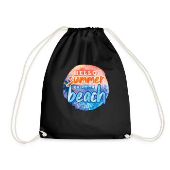Hello Summer Beach - Turnbeutel - Schwarz - Vorne