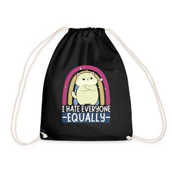 I Hate Everyone Equally - Drawstring Bag - black - Front