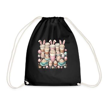 Tasse de lapin de Pâques pour amoureux du café de Pâques - Sac de sport léger - noir - Devant