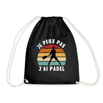 Je peux pas j'ai Padel humour padeliste fan padel - Sac de sport léger - noir - Devant