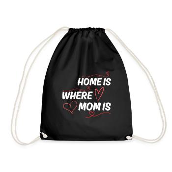 Loving Mom Saying Mom Gift Idea - Drawstring Bag - black - Front