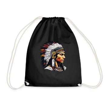 INDIANER - Turnbeutel - Schwarz - Vorne