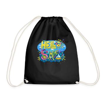 Hello Summer Fun Colorful Design - Turnbeutel - Schwarz - Vorne