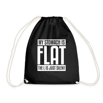 My Stomach is Flat The L is just Silent - Turnbeutel - Schwarz - Vorne