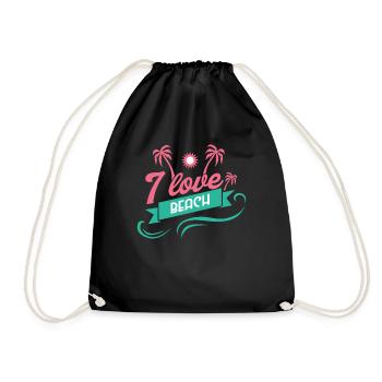 I Love Beach Cool Summer Design - Turnbeutel - Schwarz - Vorne