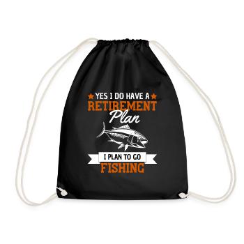 Soon-to-be retired angler design with humor - Drawstring Bag - black - Front