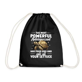 The strongest antdidepressant has four legs and - Drawstring Bag - black - Front