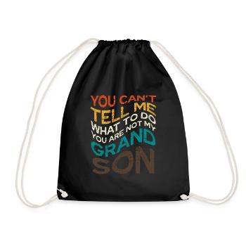 You're Not My Grandson Saying - Drawstring Bag - black - Front