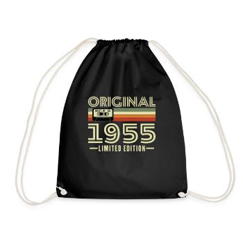 1955 Vintage Retro Geburtstagsgeschenk - Turnbeutel - Schwarz - Vorne