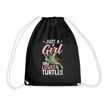 tortue fille océan animal tortue de mer - Sac de sport léger - noir - Devant