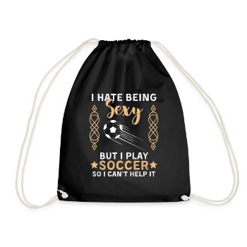 Soccer Saying Soccer Club Design - Drawstring Bag - black - Front