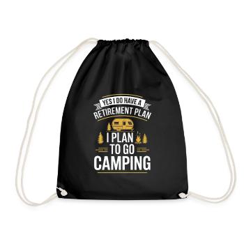 Mein Rentenplan: Campingurlaub - Turnbeutel - Schwarz - Vorne