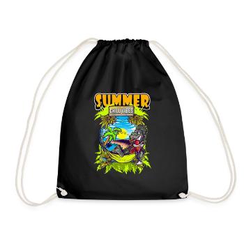 Summer Chill Vibes Gorilla - Drawstring Bag - black - Front