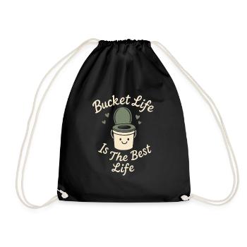 Composting Toilet Life Eco Humor Off Grid Bathroom - Drawstring Bag - black - Front