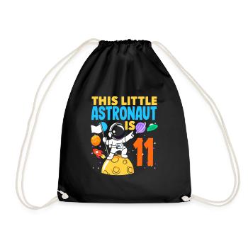 This little astronaut turns 11 years old - Drawstring Bag - black - Front