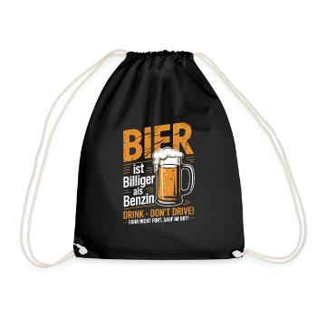 Witziges Bier Design - Turnbeutel - Schwarz - Vorne