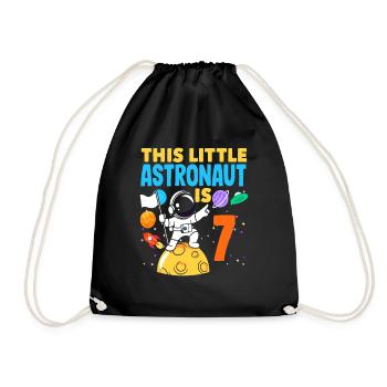 Un petit astronaute fête ses sept ans - Sac de sport léger - noir - Devant