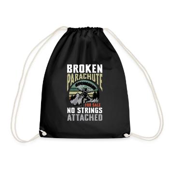 Broken Parachute No Strings Attached Abenteuer - Turnbeutel - Schwarz - Vorne