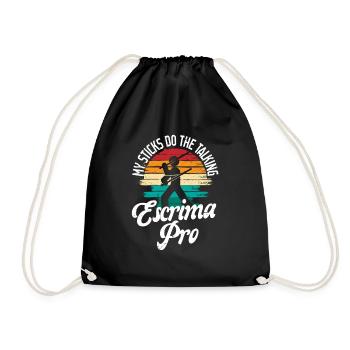 Escrima Arnis Martial Arts My Sticks Do The Talking - Drawstring Bag - black - Front