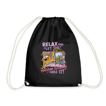 Vacuuming Let The Vacuum Cleaner Handle It - Drawstring Bag - black - Front