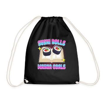 Kawaii Japonais Anime Manga Otaku Sushi - Sac de sport léger - noir - Devant