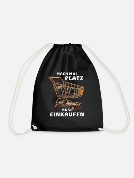 EINKAUFSWAGEN MACH PLATZ MUSS EINKAUFEN - Turnbeutel - Schwarz