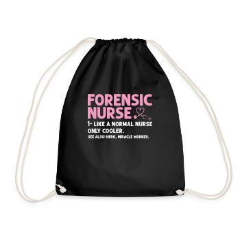 Forensic Nurse Funny Definition Healthcare - Drawstring Bag - black - Front