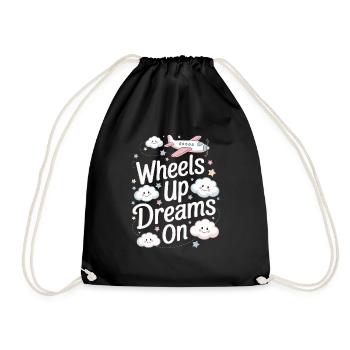 First time flying Travel Memory Sky - Drawstring Bag - black - Front