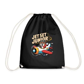 First time flying Travel Memory Sky - Drawstring Bag - black - Front