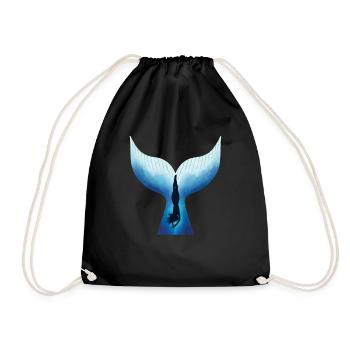 Wal, Frau Whale, Woman - Turnbeutel - Schwarz - Vorne