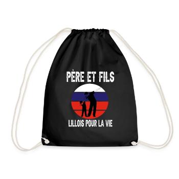 père et fils papa dab lille supporter lillois - Sac de sport léger - noir - Devant