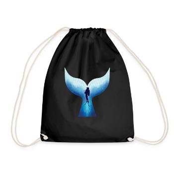 Wal und Taucher Baleine et plongeur - Sac de sport léger - noir - Devant