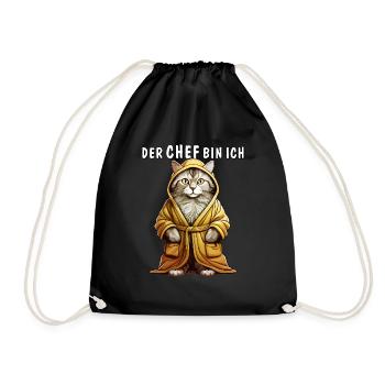 CAT BATHROBE THE IS ME - Drawstring Bag - black - Front