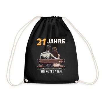 21 JAHRE EIN GUTES TEAM MANN FRAU - Turnbeutel - Schwarz - Vorne