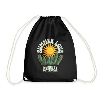 Sonnenkaktus – Summer Vibes - Turnbeutel - Schwarz - Vorne