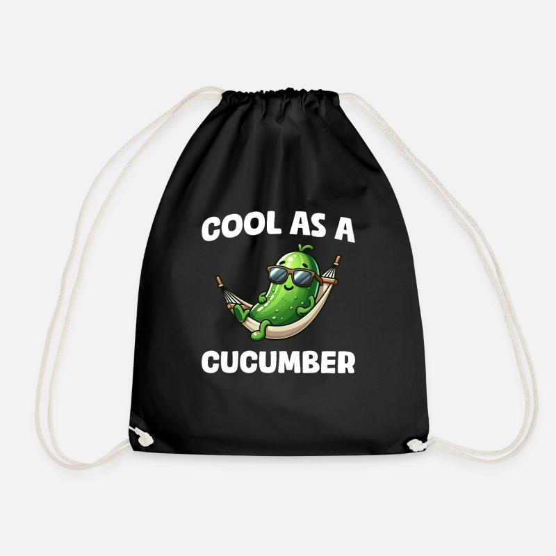 Cool as a cucumber Gurke Pickle Gurkenliebhaber - Turnbeutel - Schwarz