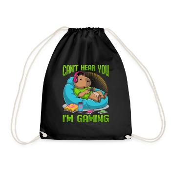 Capybara Gamer Gaming - Turnbeutel - Schwarz - Vorne