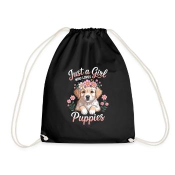 Just a Girl who loves puppies - Turnbeutel - Schwarz - Vorne