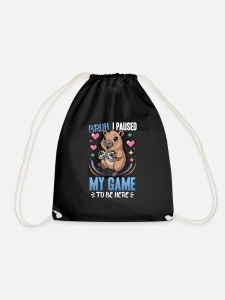 Capybara Gamer Gaming - Turnbeutel - Schwarz