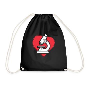 Love Medical Lab Scientist Funny MLS Scientist - Drawstring Bag - black - Front