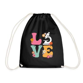 Love Medical Lab Scientist Boho Rainbow MLS - Drawstring Bag - black - Front