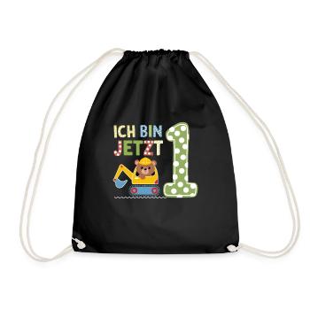 Je suis maintenant 1 Bagger Bear 1er anniversaire - Sac de sport léger - noir - Devant