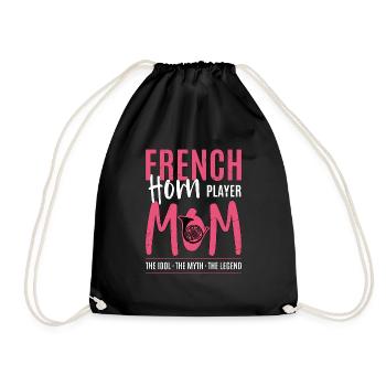 French Horn Player Mom The Idol The Horn Player - Drawstring Bag - black - Front