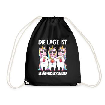 Die Lage Ist Besäufniserregend - Turnbeutel - Schwarz - Vorne